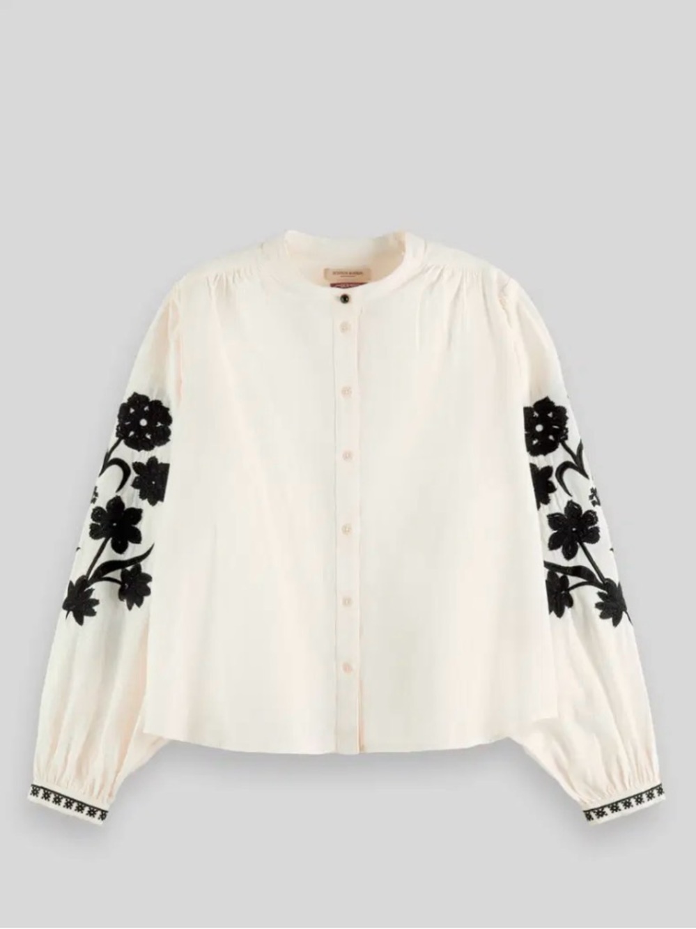 scotch & soda embroidered sleeve blouse